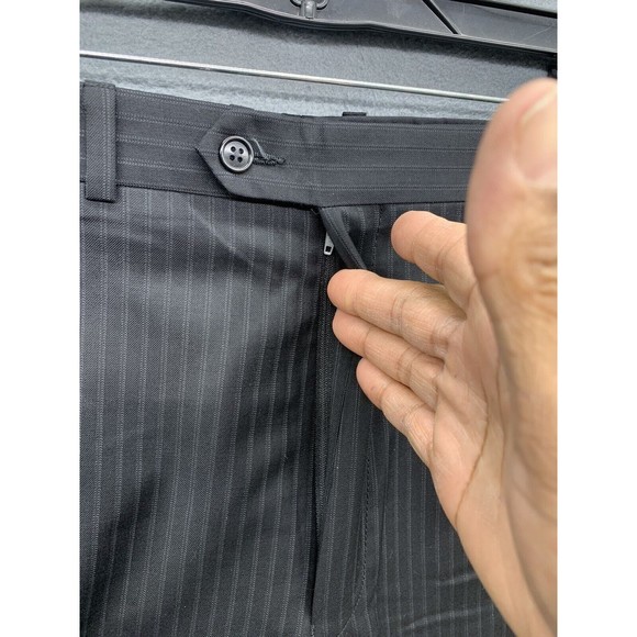 Calvin Klein Pants Mens Size 34X33 Black Stripe Career Business Office - Picture 10 of 13